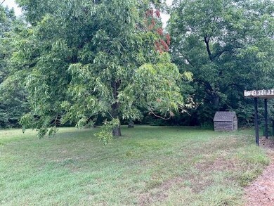View of yard with a storage unit