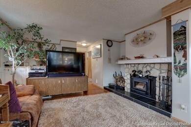 Living Room With Wood Burning Fireplace