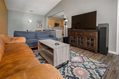 Living area, dining area and kitchen
