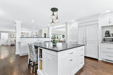 Oversize square island is the ideal setting for gr