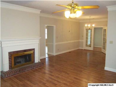 View from the front door into the living and dining rooms