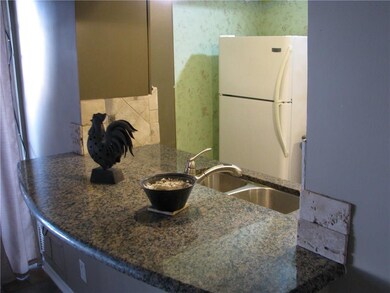 Granite countertops in kitchen.
