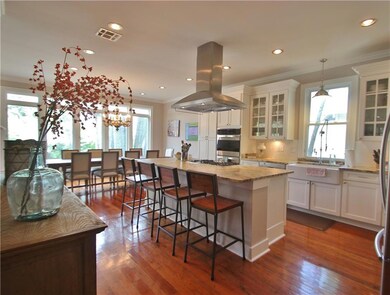 The kitchen is modern, but still incorporates the