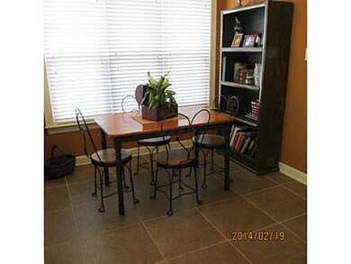 Eat in kitchen area. There is a covered patio nearby.