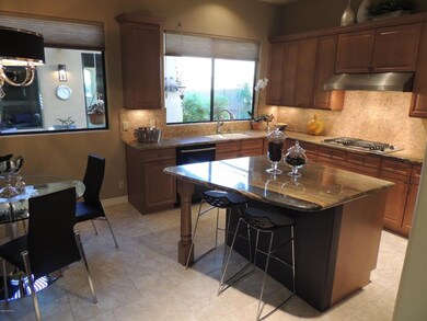 Kitchen with granite island