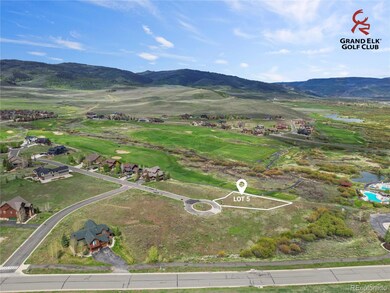 Aerial view highlighting Lot 5’s ideal orientation and its rare golf-course frontage within the Fairways Villas enclave. Lot lines shown are approximate.