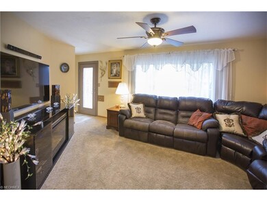View into living room from dining room.