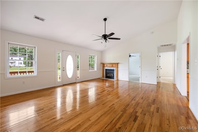 This spacious open concept living room invites you