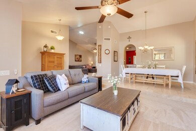 Living Room with Vaulted Ceilings