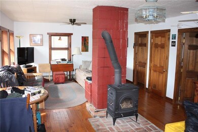 A wood stove in the living area...