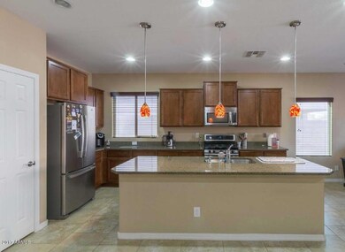 Open kitchen with granite countertops