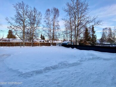 Snow covered rear deck