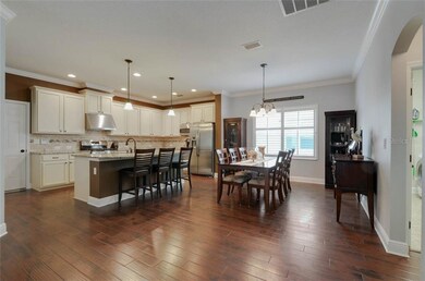 Gourmet kitchen and dining area