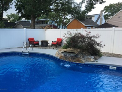 waterfall feature at pool