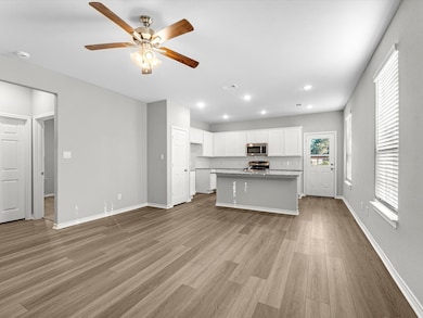 Alternate perspective highlighting the open-plan l