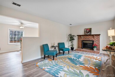 wood burning fireplace