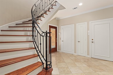 Welcome through a stunning leaded glass door into