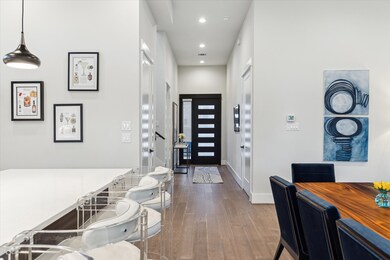 Welcome guests through a stylish entryway with mod