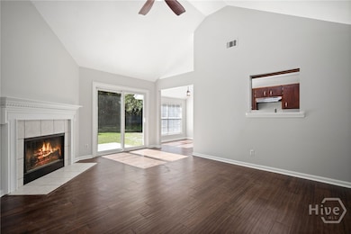 Living room with entry to backyard (new sliding door)