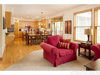 The main floor family room is adjacent to the kitc