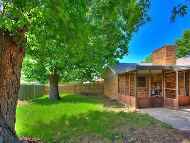 Back yard with large, mature trees