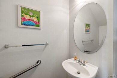 Half bath has laminate floor