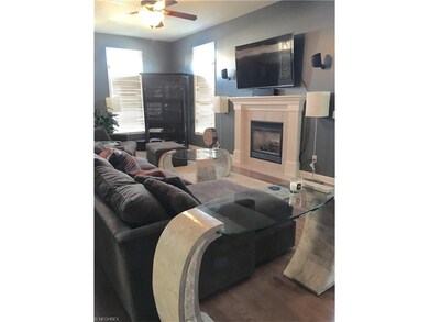 Great room with space for dining, gas fireplace, h