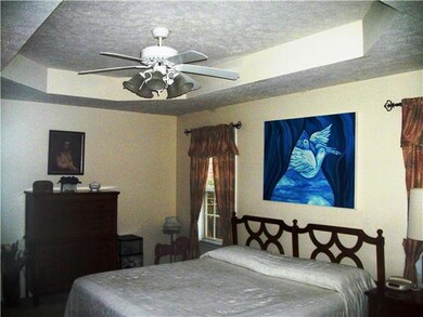 This large Master bedroom has a walk in closet. 