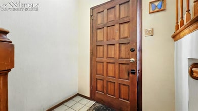 Heavy solid wood front door.