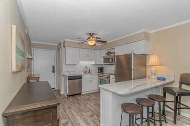 Kitchen with ceiling fan, light hardwood / wood-style floors, white cabinets, and appliances with stainless steel finishes