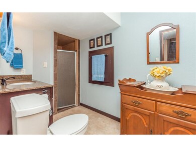 updated basement bath with a shower