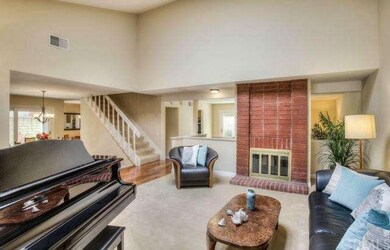 Another view showing the double sided fireplace th