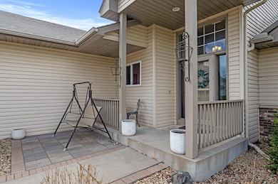 Front porch and added patio to enjoy the spring weather.