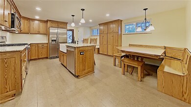 Cork flooring in the updated kitchen