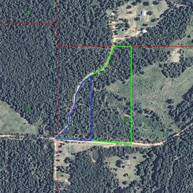 Aerial map Blue property is 5 acres