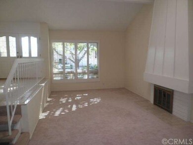Step Down Living Room W/ Fireplace, vaulted ceilin