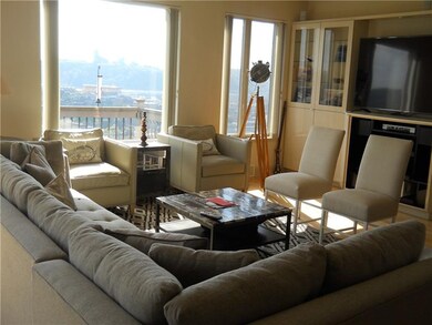 A fabulous open floor plan, living room is seen