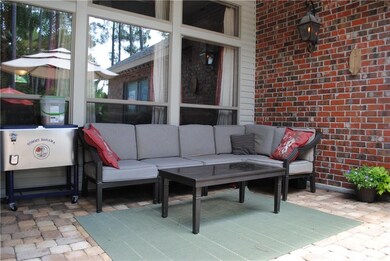 Patio area with brick pavers