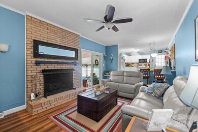 Cozy family room with fireplace.