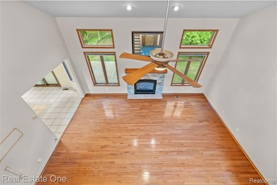 great room with vaulted ceiling