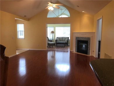 Living room with gas fire place