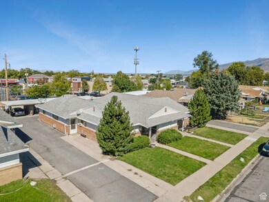 Aerial view of residential area
