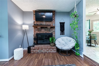  Brick fireplace