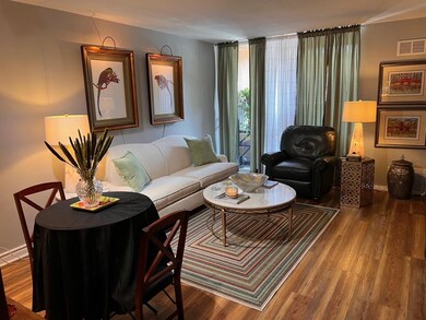 Living room featuring wood-type flooring
