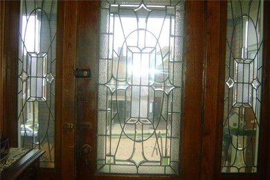 RECENTLY RESTORED LEADED BEVELED GLASS ENTRY DOOR 