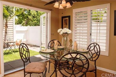 French doors off the dining room lead to a charmin