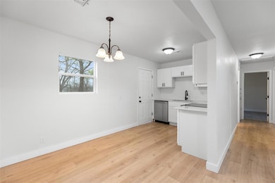 Kitchen with decorative backsplash, dishwasher, li
