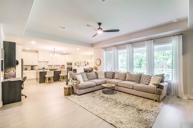 Family room flows right into Kitchen