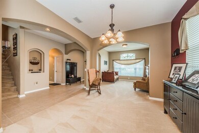 The dining room and living room are open and nicel