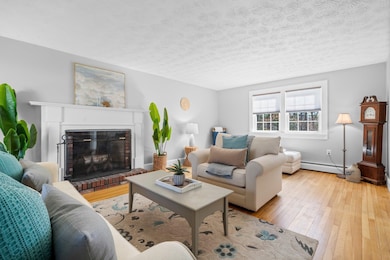 Beautiful Family Room with Wood Fireplace